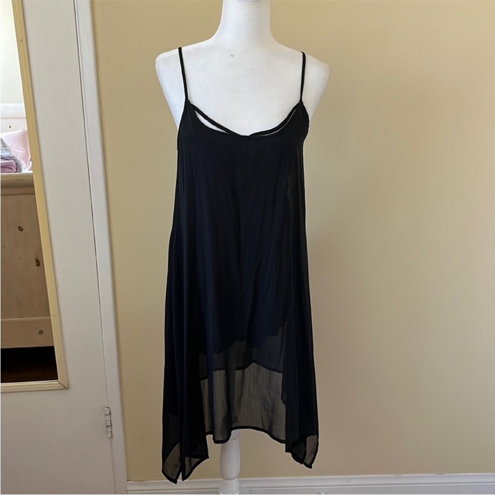 BONGO Black Spaghetti Strap Midi Dress